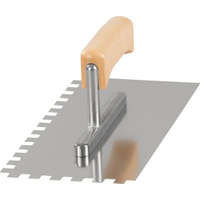 Strend Pro Strend Pro prémium fogazott rozsdamentes glettvas, fa nyéllel, 0,7 mm, 270X130 mm, E10 mm