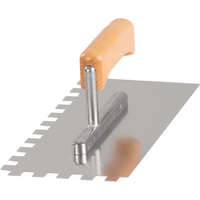 Strend Pro Strend Pro prémium fogazott rozsdamentes glettvas, fa nyéllel, 0,7 mm, 270X130 mm, E12 mm