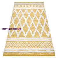 Kab. Fonott Sizal szőnyeg boho MOROC gyémánt 22297 rojt - két szintű gyapjú sárga / krém, újrahasznosított szőnyeg 78x150 cm