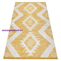 Kab. Fonott Sizal szőnyeg boho MOROC gyémánt 22312 rojt - két szintű gyapjú sárga / krém, újrahasznosított szőnyeg 78x150 cm