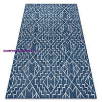 My carpet company kft Kab. Fonott sizal szőnyeg SION Geometriai, gyémánt 21778 lapos szövött sötétkék / ecru 160x220 cm