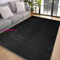My carpet Den. Deluxy design Fekete Puha Szőnyeg 66x110cm-hátul gumis