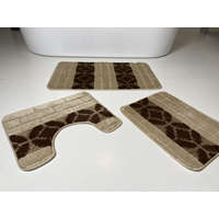 Budapest Carpet Fürdőszobai szőnyeg 3 részes - Den. bézs sor körös