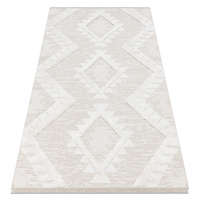 My carpet company kft Kab. Fonott Sizal szőnyeg boho MOROC gyémánt 22312 rojt - szerkezeti bézs / krém, újrahasznosított szőnyeg 78x150 cm