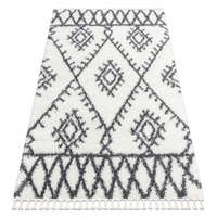 My carpet company kft Kab. Szőnyeg BERBER UNION 3481 Cikcakk krém / szürke Rojt shaggy 120x170 cm