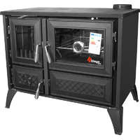 Strend Pro 801 STELA fatüzelésű sparhelt, fekete, 9,12 kW, 91 × 52,5 × 77 cm, jobb oldali füstcső kimenet, átmérő: 130 mm