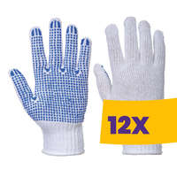 Portwest Portwest A111 PVC pontozott védőkesztyű fehér (Karton - 12 pár)