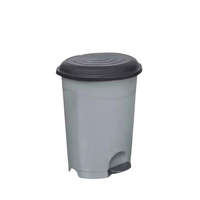 Planet Pedálos szemetes kivehető vödörrel Fekete-szürke 12L