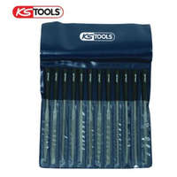  KS-TOOLS Tűreszelő készlet 12 részes + nyél PVC tasakos 145/2