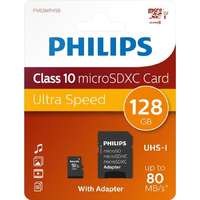 Philips Philips Micro SDXC Memóriakártya 128GB Class 10 UHS-I U1 Adapter (PH666998)