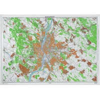 MH. Budapest dombortérkép Magyar Honvédség 1:50 000 115x80 cm Budapest falitérkép 3 D-s