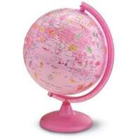 Technodidattica Földgömb gyerekeknek, állatvilág tematikás gyerek világító földgömb 25 cm Pink Zoo rózsaszín gömb