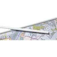 Térképsín akasztóval, 1 pár fehér műanyag térképléc 100 cm