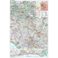 Gizi Map Szerbia, Kosovo, Montenegro falitérkép Gizi Map 1:500 000 81x118 cm