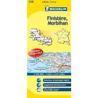 Michelin Finistere / Morbihan térkép 0308. 1/175,000