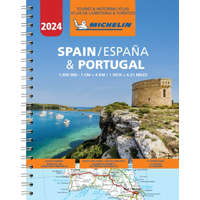 Michelin Spanyolország autóatlasz és Portugália autóatlasz Michelin 1:400 000 Spanyolország atlasz A4-spirál 2024
