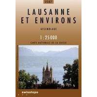 Landestopographie 2507. Lausanne et environs turista térkép Landestopographie 1:25 000