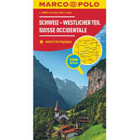 Mairdumont Svájc résztérkép, Nyugat Svájc autós térkép Marco Polo 1:200 000