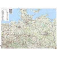 Freytag &amp; Berndt Észak-Németország fémléces, műanyaghengerben, 1:500 000, (129 x 95 cm) Freytag térkép AK 0206 B