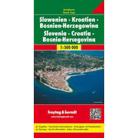 Freytag &amp; Berndt Horvátország, Szlovénia térkép, Bosznia térkép Horvátország térkép Freytag & Berndt 1:500 000 2018