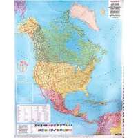 Freytag &amp; Berndt Észak-Amerika falitérkép politikai-domborzati térkép , műanyaghengerben, 1:8 000 000 Freytag térkép NAM P