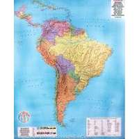 Freytag &amp; Berndt Dél-Amerika falitérkép politikai-domborzati , műanyaghengerben, 1:8 000 000 Freytag térkép SAM P