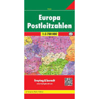 Freytag &amp; Berndt Európa térkép, Európa postai irányítószámos térképe hajtogatott Freytag 1:3 700 000