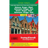 Freytag Brugge térkép Antwerpen térkép, Brügge, Gent City Pocket laminált Freytag