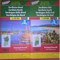 Freytag & Berndt Szardínia térkép, Szardínia észak és dél Szardínia autós és kerékpáros térkép 1:150 000 Freytag