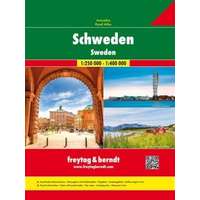 Freytag & Berndt Svédország atlasz spirálkötésben, 1:250 000, 1:400 000 Freytag 2018