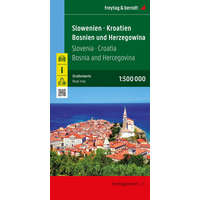 Freytag & Berndt Szlovénia térkép, Horvátország térkép, Szerbia, Bosznia-Hercegovina, Montenegro, Macedonia térkép Freytag & Berndt 1:500 000 2024.