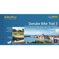 Esterbauer Verlag 3. Danube Bike Trail kerékpáros atlasz Esterbauer 1:750 000 Duna kerékpáros térkép Szlovák és magyar Duna