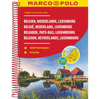 Mairdumont Benelux autós atlasz Marco Polo Belgium spirál atlasz 1:200 000 Belgium Hollandia Luxemburg térkép
