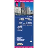 Reise Know-How USA 3. Mittlerer Westen: Illinois, Indiana, Iowa, Michigan, Minnesota, Missouri, Wisconsin USA térkép Reise 1 : 1 250 000
