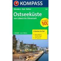 Kompass 724. Ostseeküste, von Lübeck bis Dänemark, 2teiliges Set mit Naturführer turista térkép Kompass