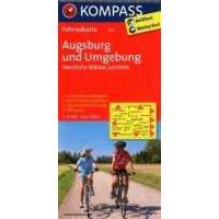 Kompass 3116. Augsburg und Umgebung, Westliche Wälder, Lechfeld kerékpáros térkép 1:70 000 Fahrradkarten