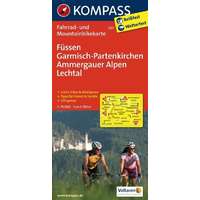 Kompass 3127. Füssen, GarmischPartenkirchen, Ammergauer Alpen, Lechtal kerékpáros térkép 1:70 000 Fahrradkarten