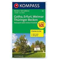 Kompass 457. Gotha, Erfurt, Weimar, Thüringer Becken, Saale Unstrut Triasland, 2teiliges Set mit Aktiv Guide turista térkép Kompass