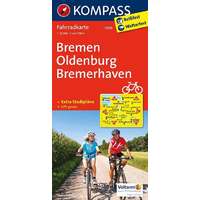 Kompass 3009. Bremen, Oldenburg, Bremerhaven kerékpáros térkép 1:70 000 Fahrradkarten