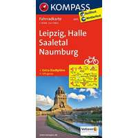 Kompass 3075. Leipzig, Halle/Saale, Naumburg kerékpáros térkép 1:70 000 Fahrradkarten