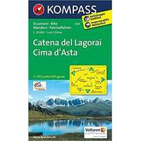 Kompass 626. Catena dei Lagorai, Cima d&#039;Asta, 1:25 000 turista térkép Kompass