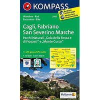 Kompass 2465. Cagli, Fabriano, San Severino Marche, D/I turista térkép Kompass
