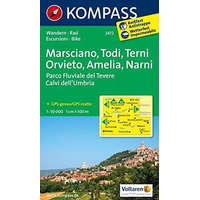 Kompass 2472. Marsciano, Todi, Terni, Amelia, Narni, D/I turista térkép Kompass