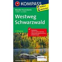 Kompass 2505. Westweg Schwarzwald turista térkép wandertourenkarten