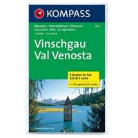 Kompass 670. Vinschgau turista térkép, 3teiliges Set, D/I turista térkép Kompass