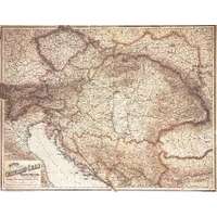 Freytag & Berndt Osztrák–Magyar Monarchia 1890, műanyaghengerben, 1:1 500 000, (87 x 67 cm) Freytag térkép MON 6