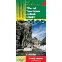 Freytag & Berndt WK 151 Zillertal, Tuxer Alpen, Jenbach, Schwaz turistatérkép 1:50 000