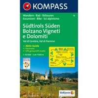 Kompass 74. Südtirols Süden Bolzano Vigneti e Dolomiti turista térkép Kompass 1:50 000