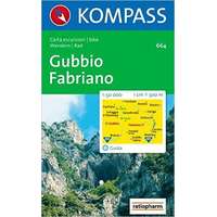 Kompass 664. Gubbio Fabriano turista térkép Kompass 1:50 000