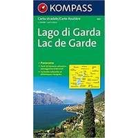 Kompass 360. Gardasee, Panorama mit Straßenkarte, 1:125 000 panoráma térkép
